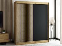 Kledingkast LAMORA 2 schuifdeuren 180 cm artisan eik - thumbnail