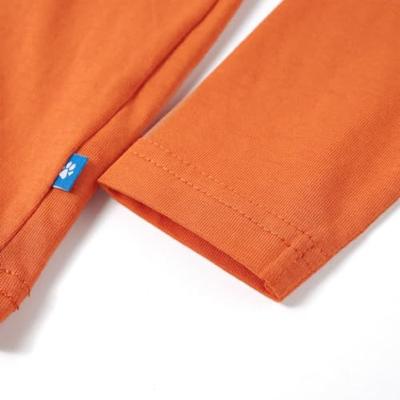 Kindershirt met lange mouwen vliegtuigprint 104 donkeroranje - thumbnail