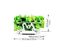 WAGO 2001-1307 Aardklem 4.20 mm Spanveer Toewijzing: Terre Groen, Geel 1 stuk(s) - thumbnail