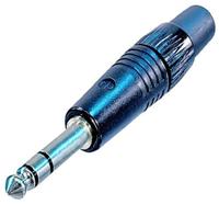 Neutrik NP3CBAG jack connector 6,35 mm stekker, recht aantal polen (num): 3 stereo zwart 1 st. - thumbnail