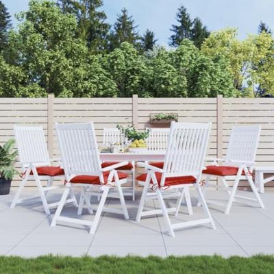 VidaXL Stoelkussens 6 st 40x40x7 cm oxford stof rood