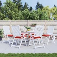 VidaXL Stoelkussens 6 st 40x40x7 cm oxford stof rood - thumbnail