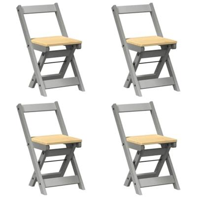 Eetkamerstoelen 4 st Corona inklapbaar massief grenenhout grijs