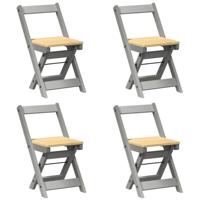 Eetkamerstoelen 4 st Corona inklapbaar massief grenenhout grijs - thumbnail