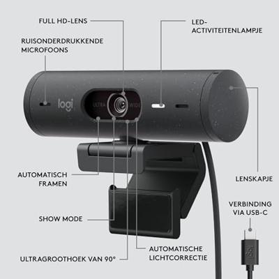 Logitech Brio 505 webcam 4 MP 1920 x 1080 Pixels USB Zwart