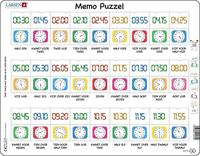 Selecta Larsen memopuzzel leren klokkijken traditionele en digitale klok , 54st. - thumbnail