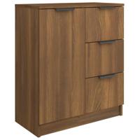 Dressoir 60x30x70 cm bewerkt hout bruineikenkleurig - thumbnail