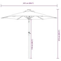 VidaXL Parasol met led&apos;s en stalen paal 225x225x212 cm azuurblauw - thumbnail