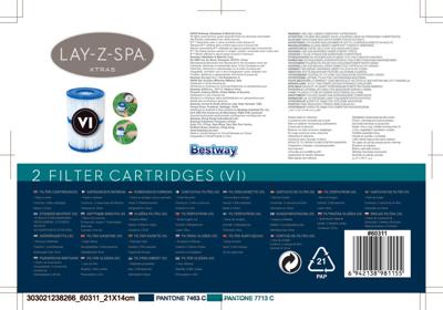 BESTWAY Set van 2 patronen type VI voor Lay-Z-Spa opblaasbare spa