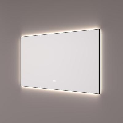 HIPP Design spiegel Mat Zwart met Indirecte LED Rondom 120 x 70 x 3 cm + Touch Dimmer + Spiegelverwarming + Kleurenwissel
