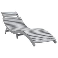 Ligbedden 2 st 184x55x64 cm massief acaciahout grijs - thumbnail