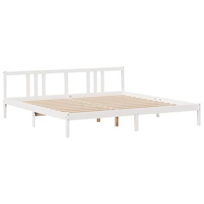 Bedframe met hoofdeinde zonder matras 200x200 cm wit