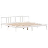 Bedframe met hoofdeinde zonder matras 200x200 cm wit - thumbnail