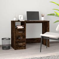 Bureau met lades 102x50x76 cm bewerkt hout gerookt eikenkleurig - thumbnail