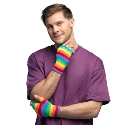 Vingerloze hanschoenen regenboog - thumbnail