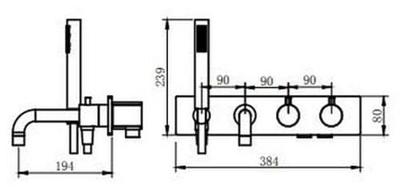 Style inbouw badthermostaat muur geborsteld koper