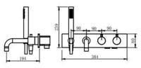 Style inbouw badthermostaat muur geborsteld koper - thumbnail