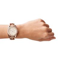 Fossil Dames Riley multifunctioneel Rosegoudkleurig roestvrijstalen horloge ES3466 - thumbnail