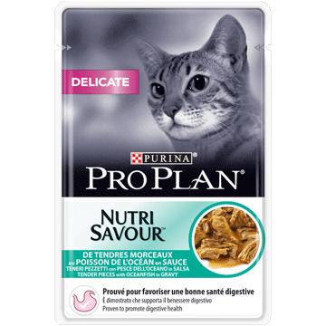 Pro Plan Delicate Nutrisavour met zeevis natvoer kat 10x85g 10 x 85 g