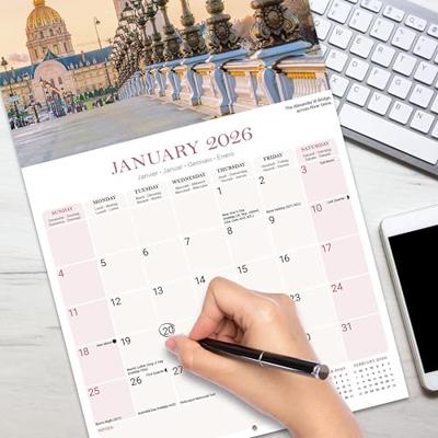 Paris Calendar 2026 Square Travel Wall Calendar - 16 Month