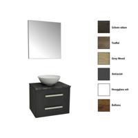 Badkamermeubelset Sanicare Q11 2 Laden 65cm Belluno-Eiken (spiegel optioneel) - thumbnail