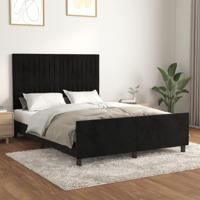 Bedframe zonder matras 140x190 cm fluweel zwart - thumbnail