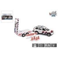 Kids GLOBE die-cast politie volvo xc90 met pijlwagen nl - thumbnail