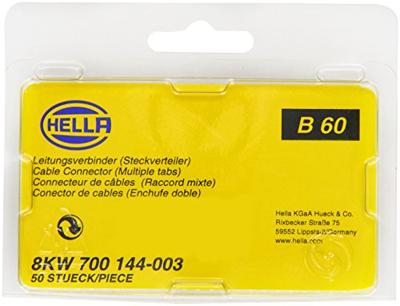 HELLA steekverdeler connector. 3fold 100pcs p.inh.50st 6,3x0,8mm