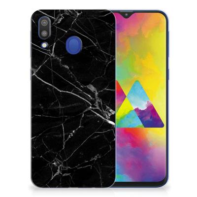 Samsung Galaxy M20 (Power) | TPU | Siliconen hoesje | Marmer Zwart - Origineel Cadeau Vader