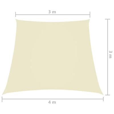 VidaXL Zonnescherm trapezium 3/4x3 m oxford stof crèmekleurig