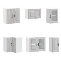 11-delige Keukenkastenset Kalmar bewerkt hout grijs sonomaeiken - thumbnail