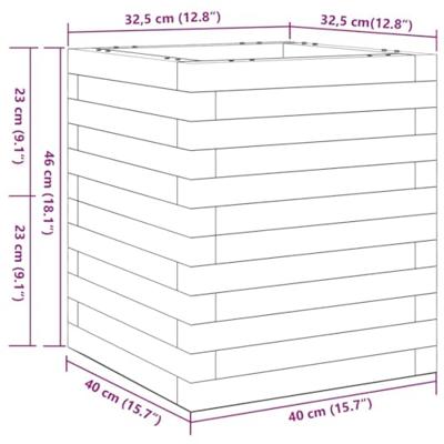 VidaXL Plantenbak 40x40x46 cm massief grenenhout wit VidaXL Plantenbak 40x40x46 cm massief grenenhout wit