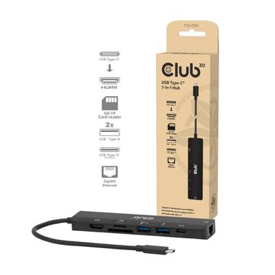 club3D CSV-2553 USB-C dockingstation Geïntegreerde kaartlezer, USB-C Power Delivery club3D CSV-2553 USB-C dockingstation Geïntegreerde kaartlezer, USB-C Power Delivery