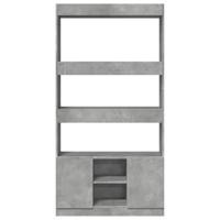 Hoge kast 92x33x180 cm bewerkt hout betongrijs - thumbnail