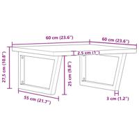 Badkamer wandschap staal en massief beukenhout - thumbnail