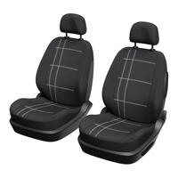 Set van 2 autostoelhoezen voorin - XLCOVER - Airbag compatibel - Zwart - Hoezen voor stoelen en hoofdsteunen - thumbnail