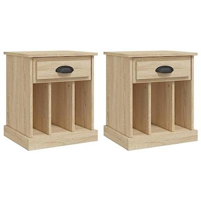 Nachtkastjes 2 st 43x36x50 cm sonoma eikenkleurig