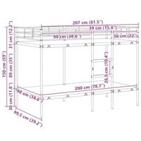 Stapelbed zonder matras 100x200 cm staal wit - thumbnail