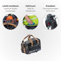 Basil miles trunkbag mik - waterdichte bagagedragertas - 7l - zwart - thumbnail