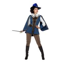 Lady Musketier Kostuum Blauw - thumbnail