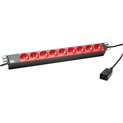 Bachmann 333.937 Stekkerdoos 19 inch Zwart, Rood Apparaatstekker C13/C14 1 stuk(s)