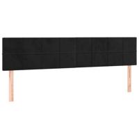 Hoofdborden 2 st 100x5x78/88 cm fluweel zwart - thumbnail