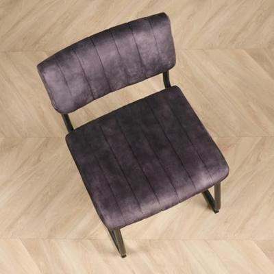 Eetkamerstoel Epse - Antraciet|Grijs - Fluweel