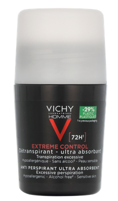 Vichy Homme Roll On Deodorant Sensitive Skin 72H 50 ml Heren