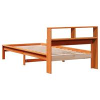 Bed met boekenkast zonder matras grenenhout wasbruin 90x190 cm - thumbnail