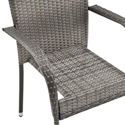 Tuinstoelen stapelbaar 2 st poly rattan grijs