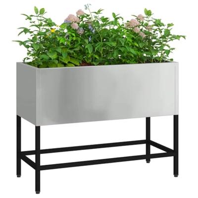 VidaXL Verhoogde tuin plantbak zilver 60 x 26 x 45 cm