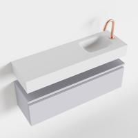 MONDIAZ ANDOR 100cm toiletmeubel cale. LEX 100cm wastafel talc rechts 1 kraangat - thumbnail