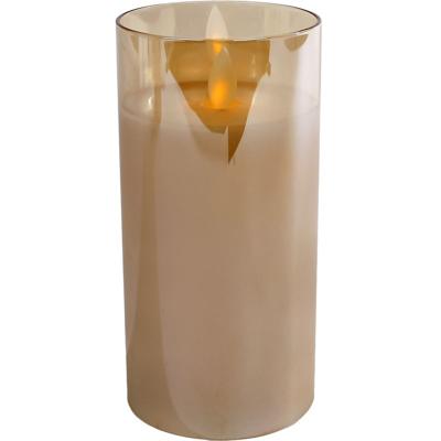 Sfeerverlichting Bianca L amber LED/glas 7,5x7,5x15cm 3x AAA excl. batterij