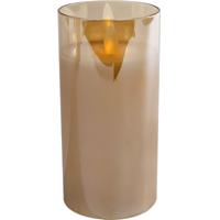 Sfeerverlichting Bianca L amber LED/glas 7,5x7,5x15cm 3x AAA excl. batterij - thumbnail